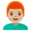 Man, Medium-Light Skin Tone: Red Hair Google Noto emoji