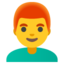 Man: red hair Google Noto emoji
