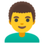 Man: curly hair Google Noto emoji