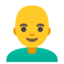 Man: bald Google Noto emoji