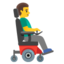 Man in motorized wheelchair: facing right Google Noto emoji