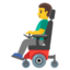 Man in motorized wheelchair Google Noto emoji