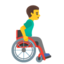Man in manual wheelchair: facing right Google Noto emoji