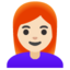Frau: Rote Haare Google Noto emoji