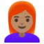 Woman Red Hair Medium Skin Tone Google Noto emoji