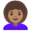 Woman Curly Hair Medium Skin Tone Google Noto emoji