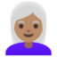 Woman White Hair Medium Skin Tone Google Noto emoji