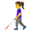 Woman with white cane Google Noto emoji