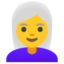 Woman: white hair Google Noto emoji