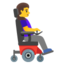 Woman in motorized wheelchair: facing right Google Noto emoji