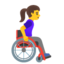 Woman in manual wheelchair: facing right Google Noto emoji