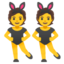 People with bunny ears Google Noto emoji