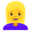 Woman: blond hair Google Noto emoji