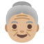 Old Woman Medium Light Skin Tone Google Noto emoji