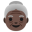 Old Woman: Dark Skin Tone Google Noto emoji