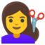 زن در حال اصلاح مو Google Noto emoji