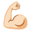 Angespannter Bizeps: Helle Hautfarbe Google Noto emoji