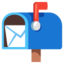 Open mailbox with raised flag Google Noto emoji