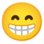 Beaming face with smiling eyes Google Noto emoji