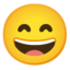 खुशी से मुस्कुराता चेहरा Google Noto emoji