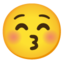 Kissing face with closed eyes Google Noto emoji