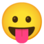 Face with tongue Google Noto emoji