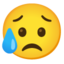 Sad But Relieved Face Google Noto emoji