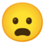Frowning face with open mouth Google Noto emoji