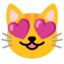 Smiling cat with heart-eyes Google Noto emoji