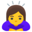 Woman bowing Google Noto emoji