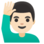 Mann hebt Hand, helle Hautfarbe Google Noto emoji