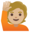 Person Raising Hand: Medium Light Skin Tone Google Noto emoji
