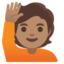 Person Raising Hand Medium Skin Tone Google Noto emoji