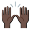 Mains levées (peau foncée) Google Noto emoji