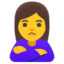 Woman pouting Google Noto emoji