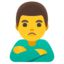 Man pouting Google Noto emoji