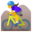 Woman mountain biking Google Noto emoji