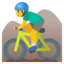 Man mountain biking Google Noto emoji