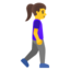 Woman walking: facing right Google Noto emoji