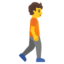 Person walking: facing right Google Noto emoji
