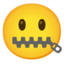 Zipper-mouth face Google Noto emoji