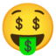 Money-mouth face Google Noto emoji