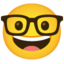 Nerd face Google Noto emoji