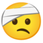 Visage avec bandage à la tête Google Noto emoji