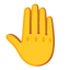Raised back of hand Google Noto emoji