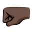 Faust nach links: Dunkle Hautfarbe Google Noto emoji