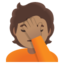 Person schlägt Hand vor die Stirn: Mittlere Hautfarbe Google Noto emoji