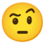 Face with raised eyebrow Google Noto emoji