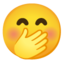 Face with hand over mouth Google Noto emoji
