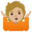 Person Shrugging: Medium Light Skin Tone Google Noto emoji